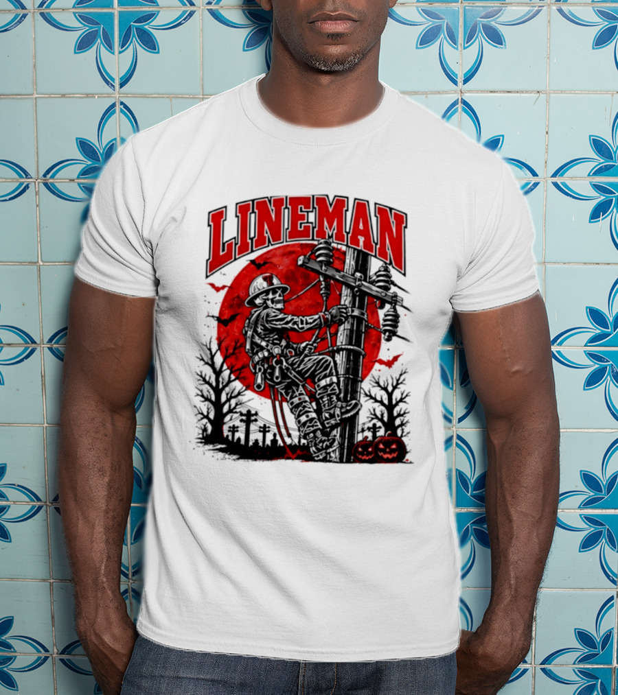 Texas Tech Red Raiders Lineman Halloween Skeleton Scene 2026 T-Shirt