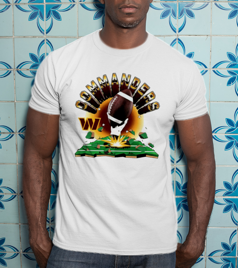 Washington Commanders 2026 Explode Clubhouse Commanders Football Burst T-Shirt