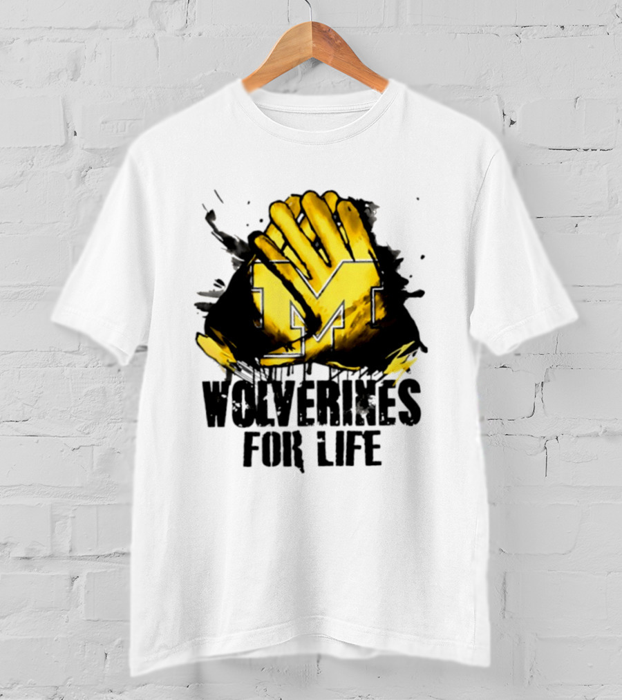 Michigan Wolverines M Symbol Wolverines For Life T-Shirt