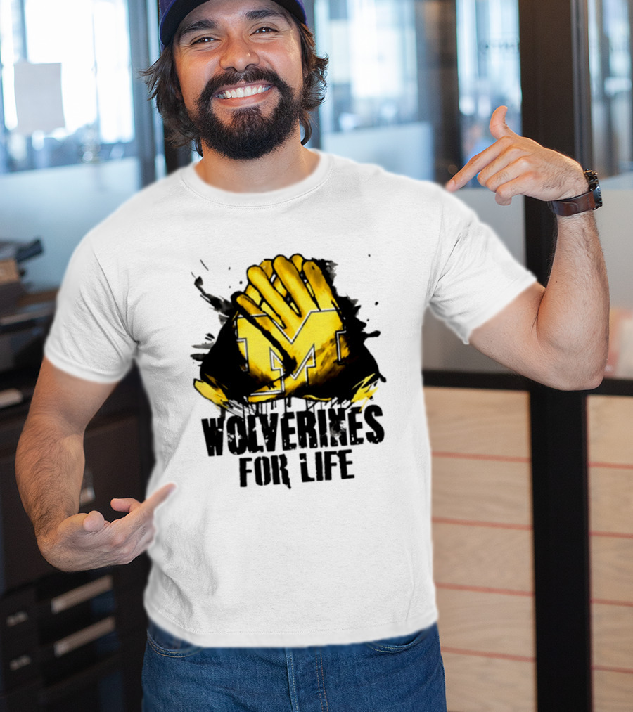 Michigan Wolverines M Symbol Wolverines For Life T-Shirt