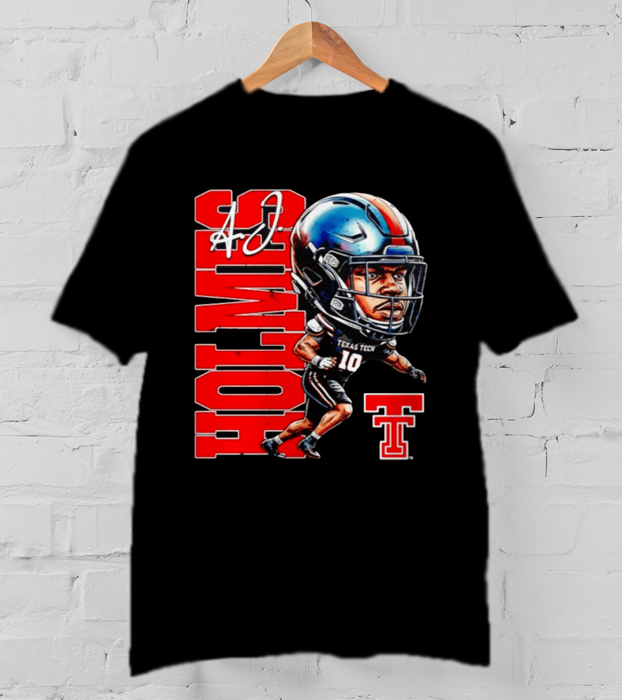 A.J. Holmes Jr Texas Tech Red Raiders Football FT NCAA Bobble Head T-Shirt
