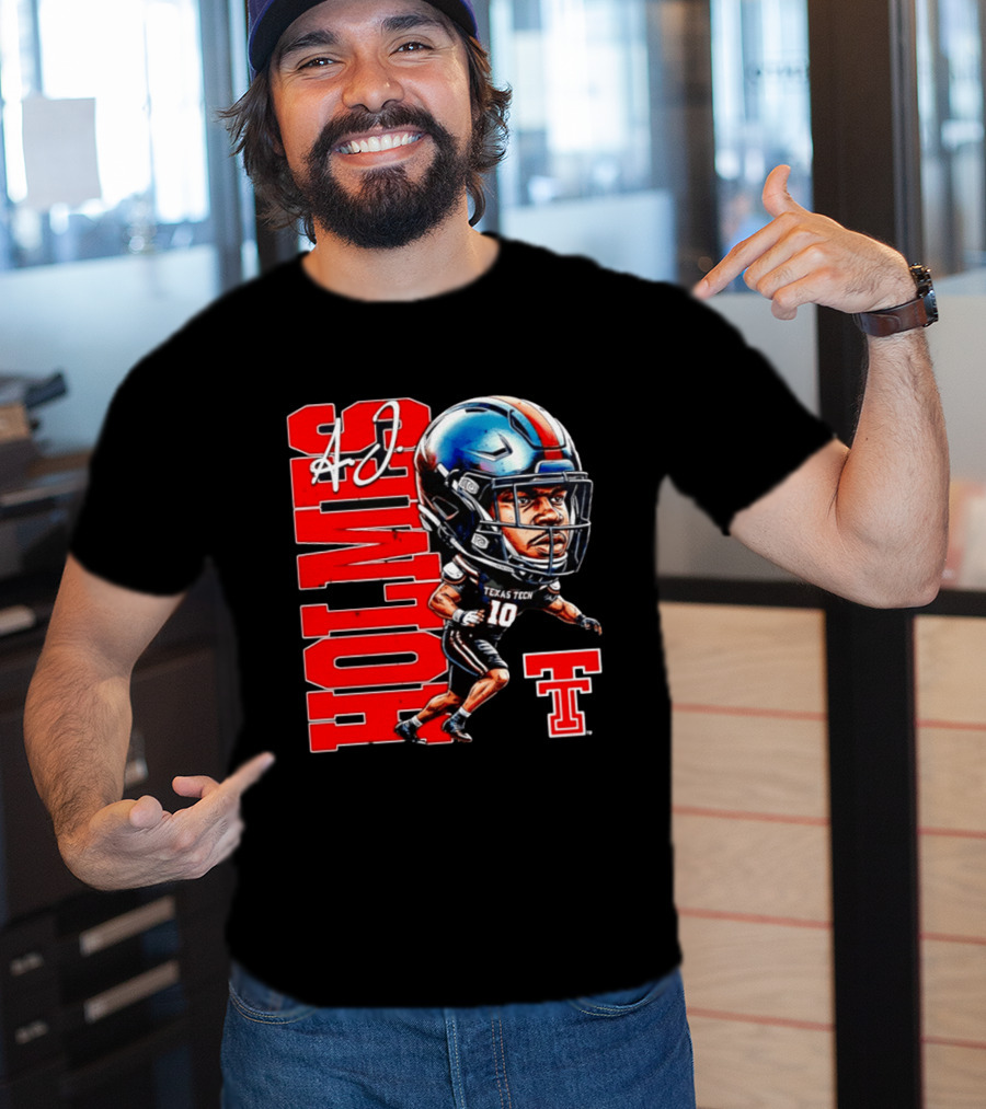 A.J. Holmes Jr Texas Tech Red Raiders Football FT NCAA Bobble Head T-Shirt