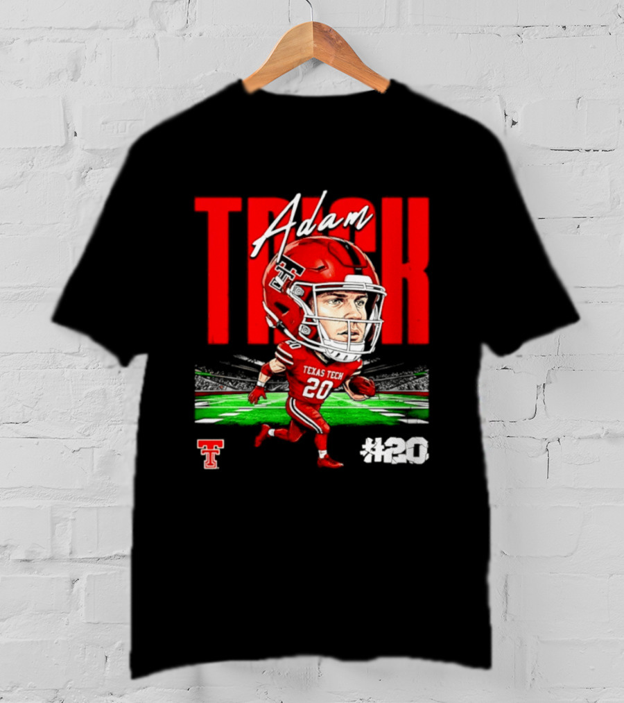 Adam Trick Texas Tech Red Raiders Football Caricature Stadium #20 T-Shirt