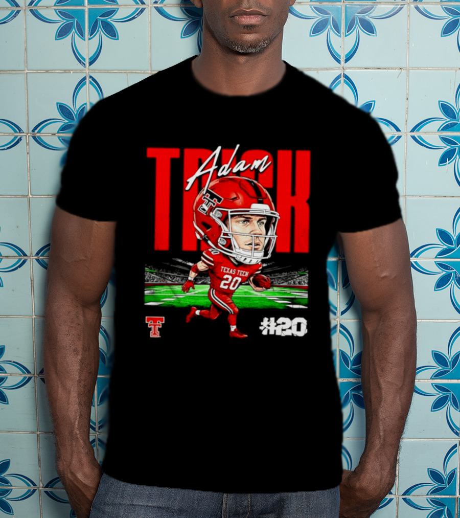 Adam Trick Texas Tech Red Raiders Football Caricature Stadium #20 T-Shirt