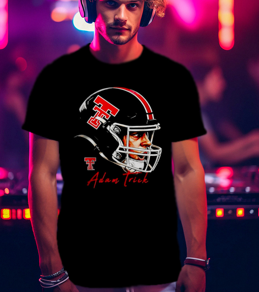 Adam Trick Texas Tech Red Raiders Football Helmet NCAA Game Face T-Shirt