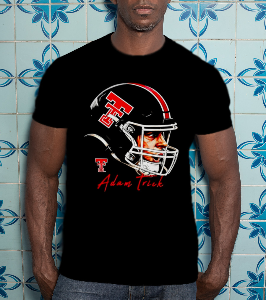 Adam Trick Texas Tech Red Raiders Football Helmet NCAA Game Face T-Shirt