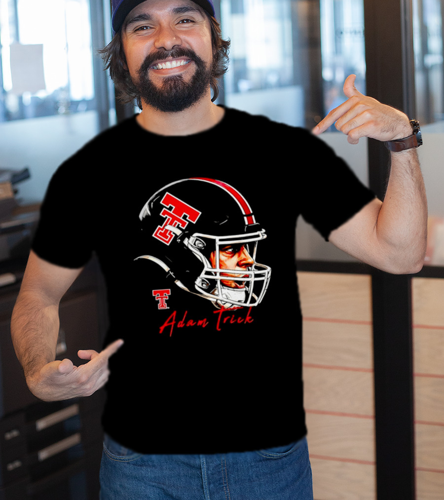 Adam Trick Texas Tech Red Raiders Football Helmet NCAA Game Face T-Shirt