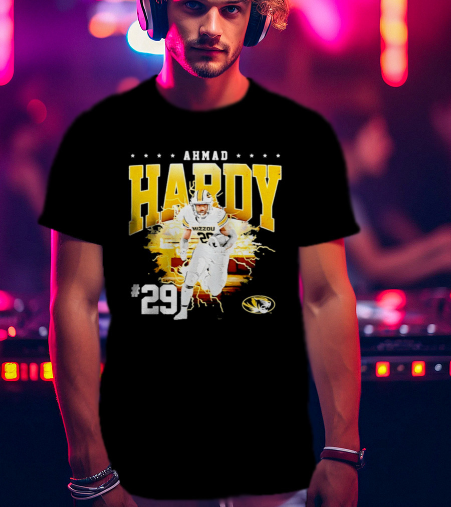 Ahmad Hardy Missouri Tigers NCAA Football #29 Lightning T-Shirt