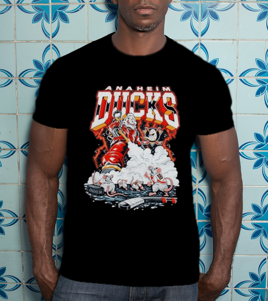 Anaheim Ducks Pest Control NHL Hockey Cartoon Rats T-Shirt