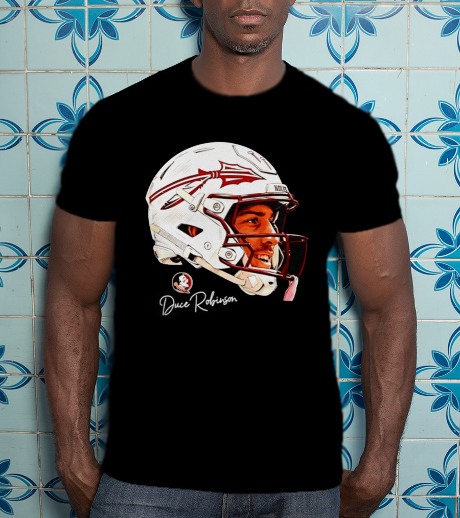 Duce Robinson Florida State Seminoles Football NCAA Game Face Helmet T-Shirt