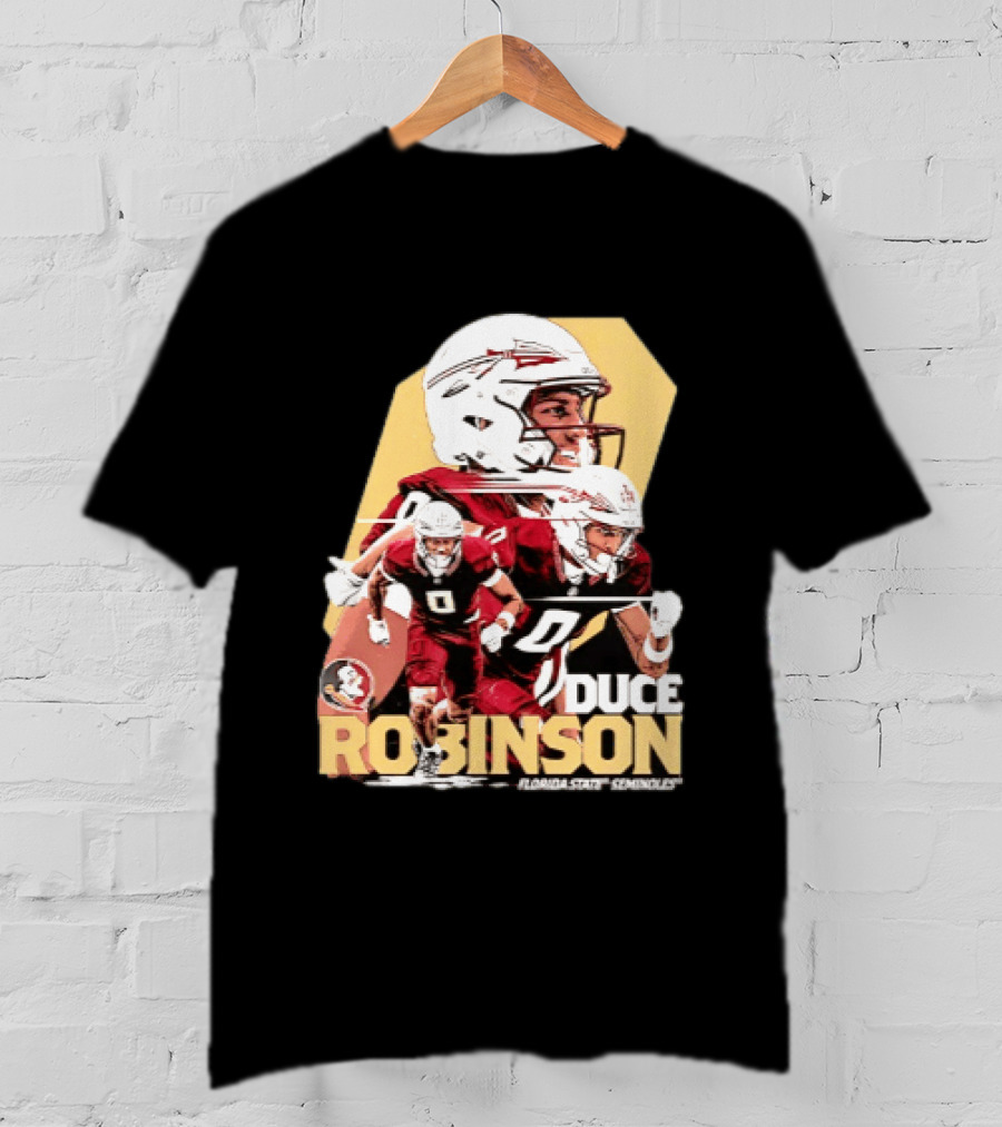 Duce Robinson Florida State Seminoles Football NCAA Player Action Montage T-Shirt