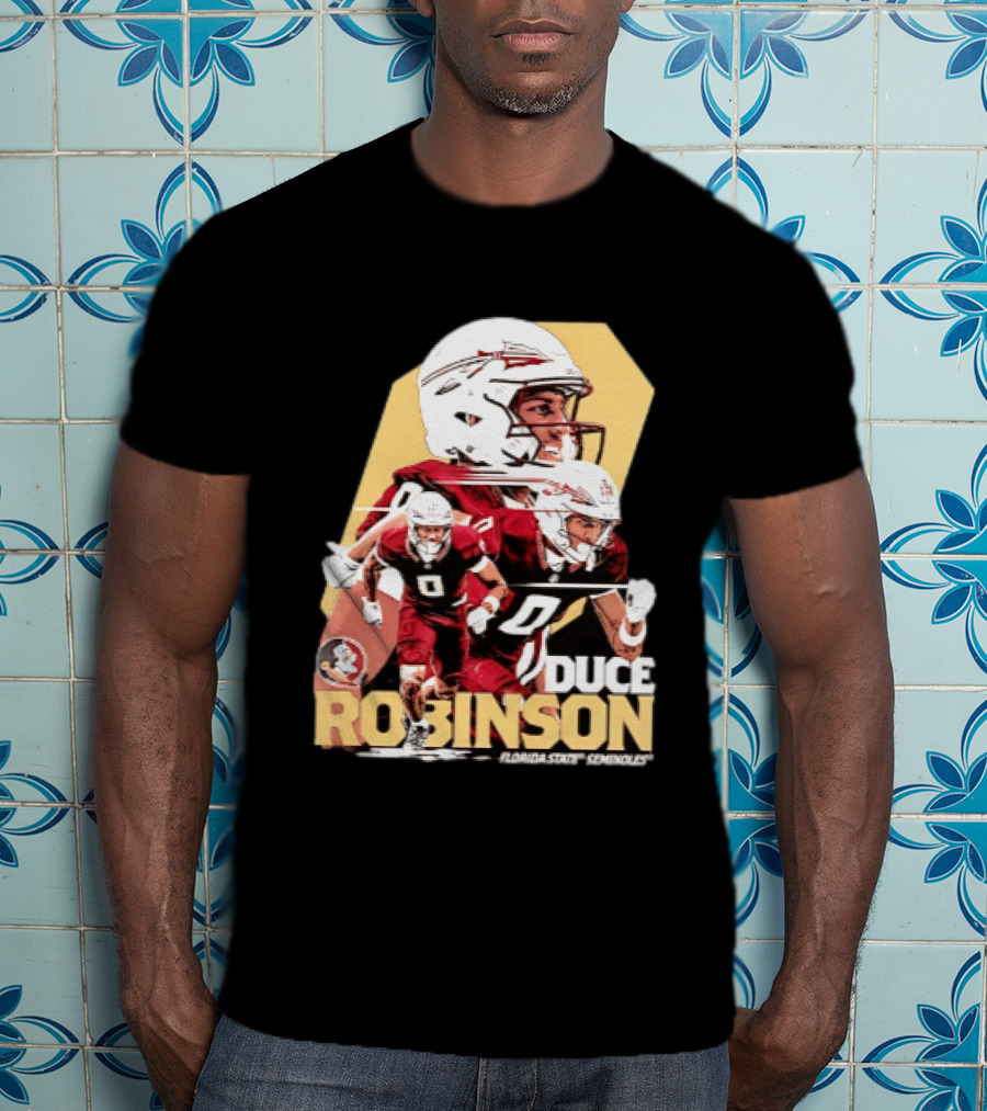 Duce Robinson Florida State Seminoles Football NCAA Player Action Montage T-Shirt