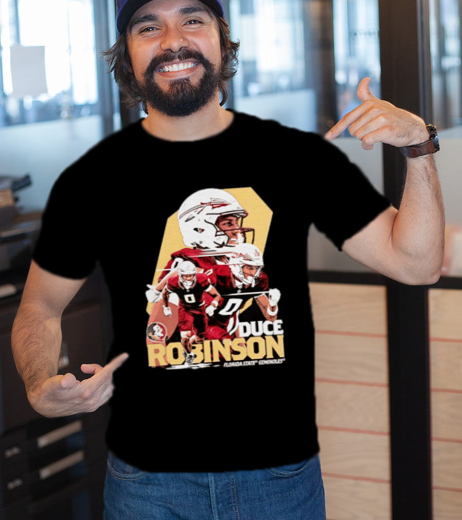 Duce Robinson Florida State Seminoles Football NCAA Player Action Montage T-Shirt