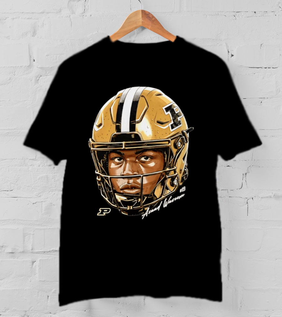 Asaad Waseem Purdue Boilermakers Football Helmet Game Face NCAA T-Shirt