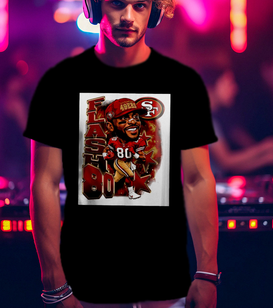 Flash Jerry Rice 80 San Francisco 49ers Caricature SF T-Shirt