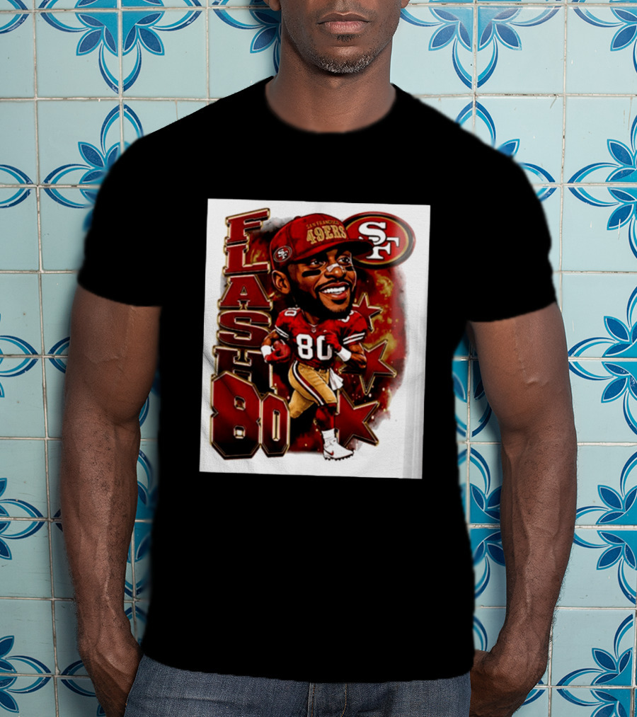 Flash Jerry Rice 80 San Francisco 49ers Caricature SF T-Shirt