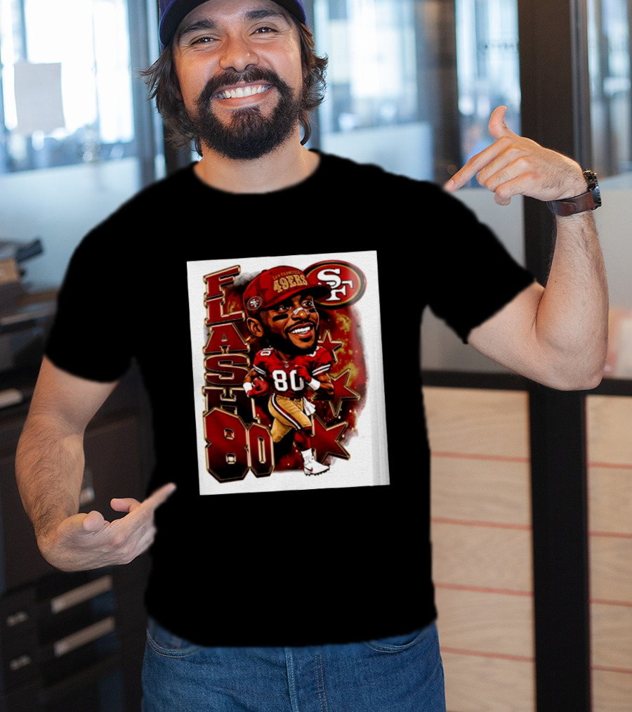 Flash Jerry Rice 80 San Francisco 49ers Caricature SF T-Shirt