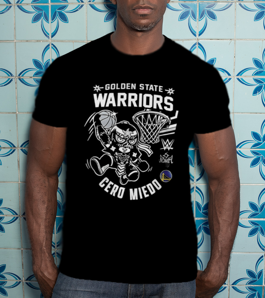 Golden State Warriors Cero Miedo WWE Basketball Collaboration T-Shirt