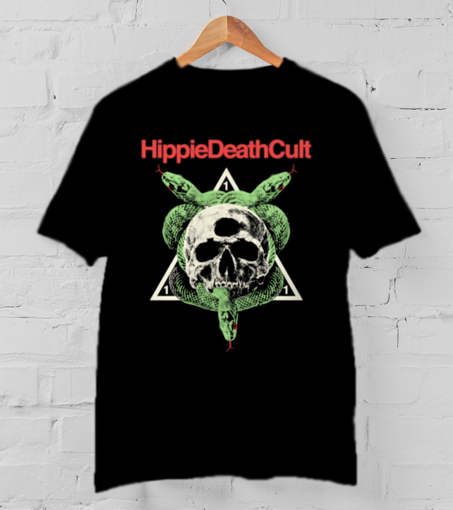 Hippie Death Cult Skull Snake Triangle Doom Metal T-Shirt
