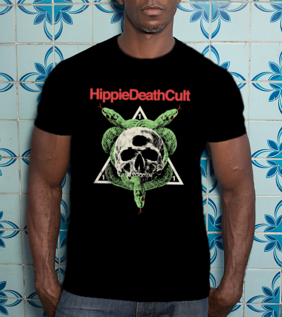 Hippie Death Cult Skull Snake Triangle Doom Metal T-Shirt