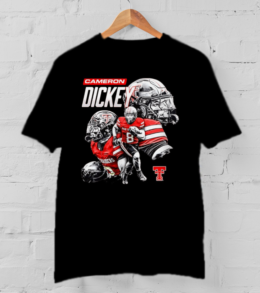 Cameron Dickey Texas Tech Red Raiders NCAA Football Player Collage T-Shirt