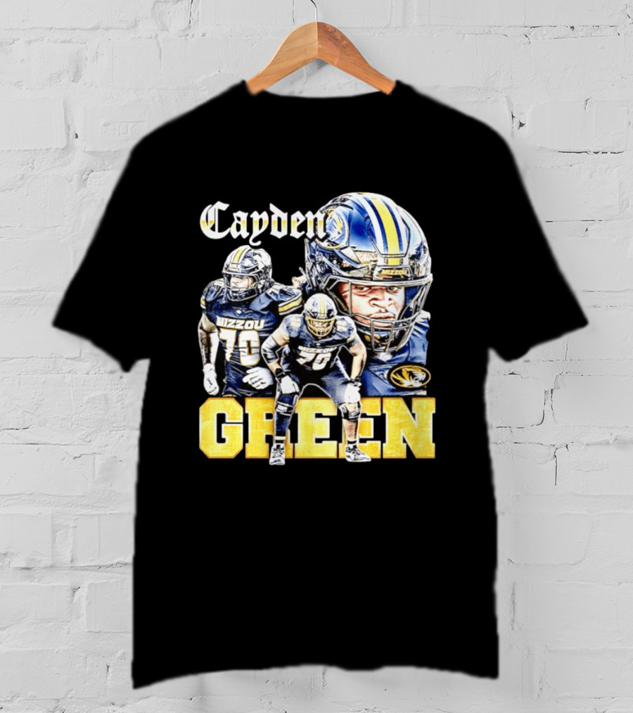 Cayden Green Mizzou 70 Missouri Tigers NCAA Football T-Shirt