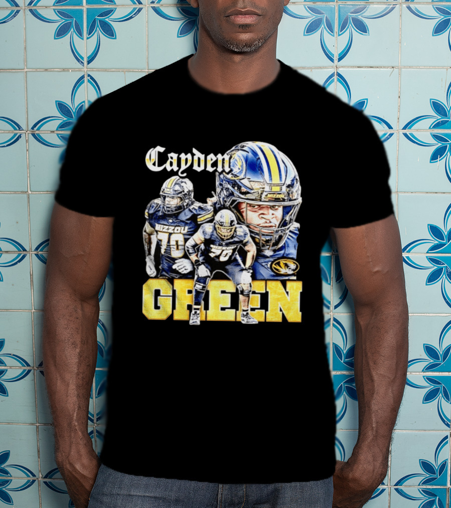 Cayden Green Mizzou 70 Missouri Tigers NCAA Football T-Shirt