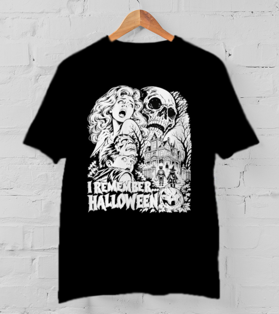 I Remember Halloween Haunted House Skull Pumpkin T-Shirt