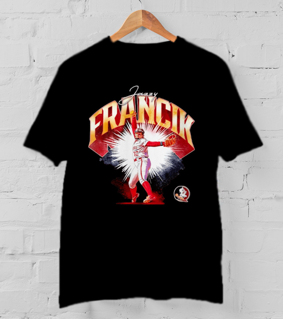 Jazzy Francik Florida State Seminoles Softball NCAA Player 32 Pitching Action Burst T-Shirt