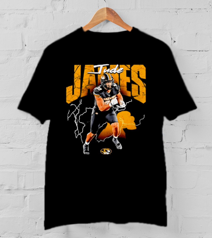 Jude James Missouri Tigers Football NCAA Lightning Strikes T-Shirt
