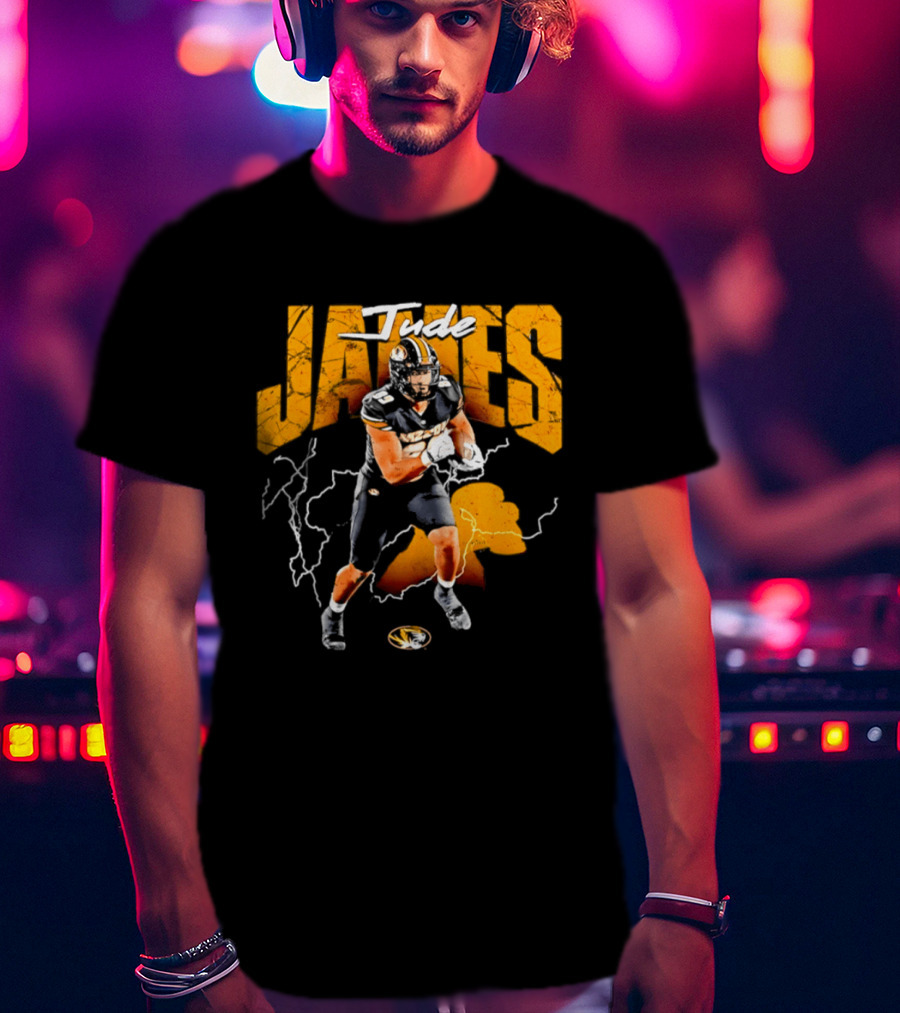 Jude James Missouri Tigers Football NCAA Lightning Strikes T-Shirt