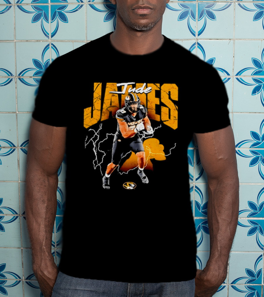 Jude James Missouri Tigers Football NCAA Lightning Strikes T-Shirt