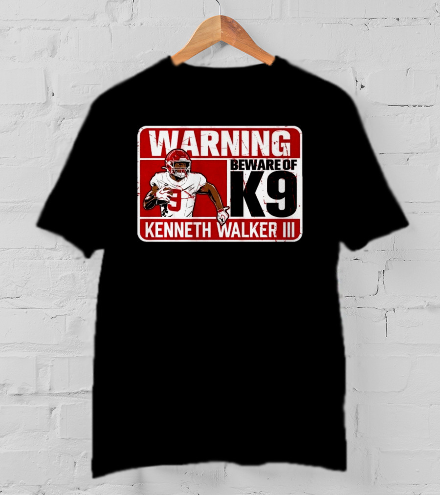 Kenneth Walker III Warning Beware Of K9 Football Player T-Shirt