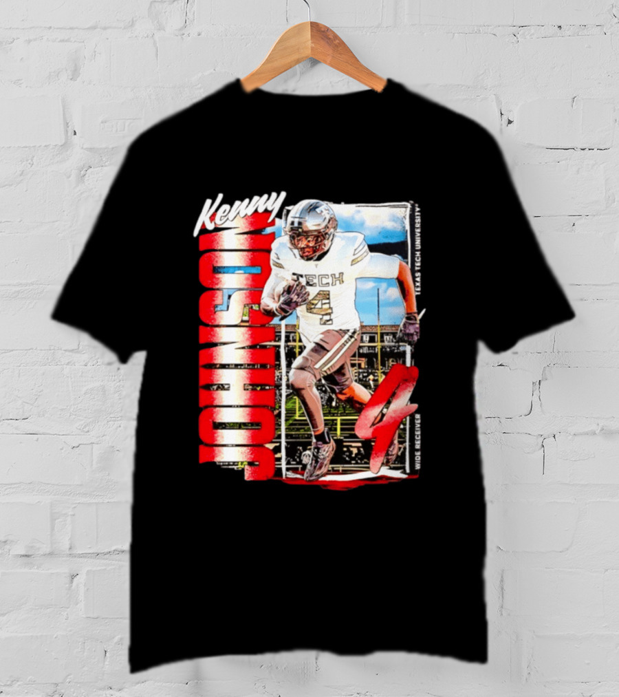 Kenny Johnson Texas Tech Red Raiders Wide Receiver Football NCAA Cards Stadium T-Shirt