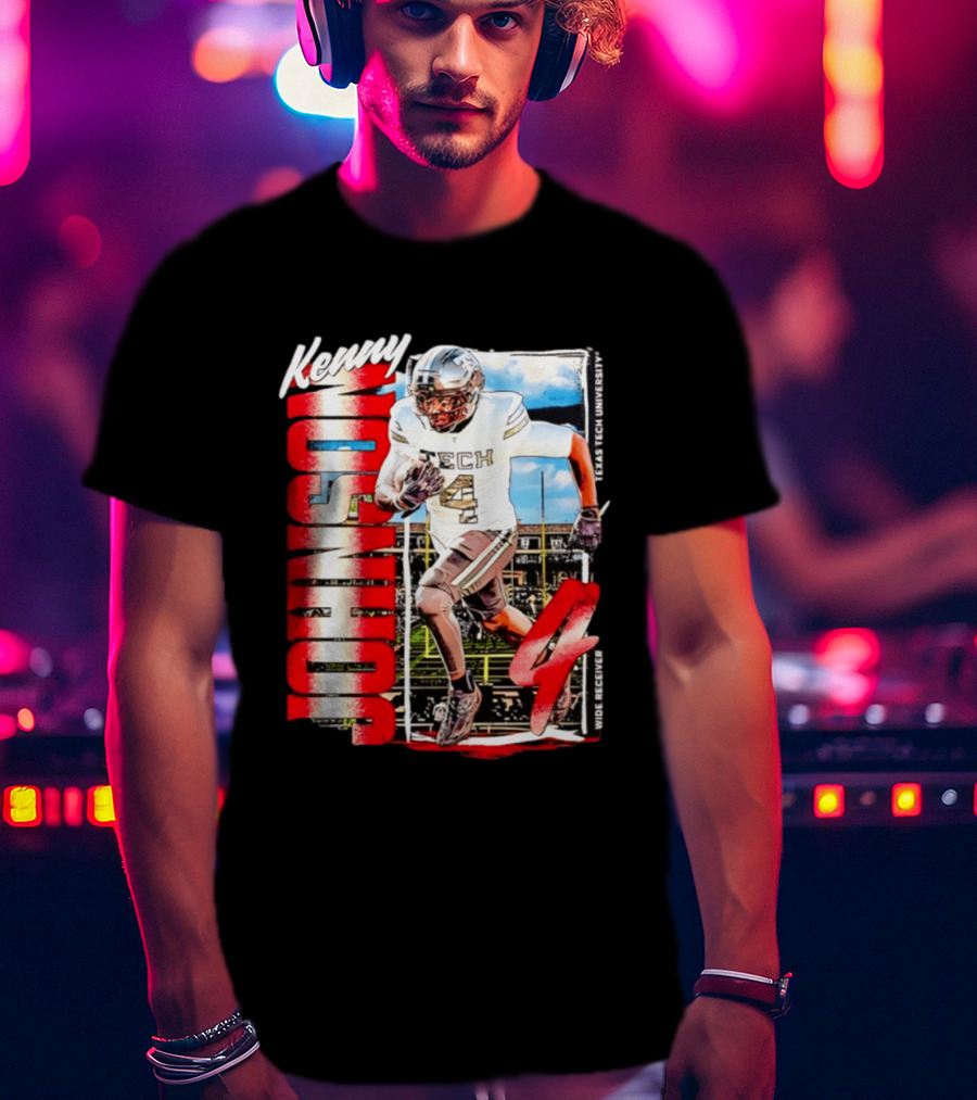 Kenny Johnson Texas Tech Red Raiders Wide Receiver Football NCAA Cards Stadium T-Shirt