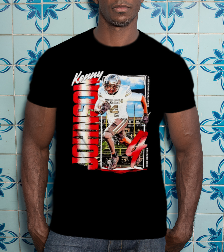 Kenny Johnson Texas Tech Red Raiders Wide Receiver Football NCAA Cards Stadium T-Shirt