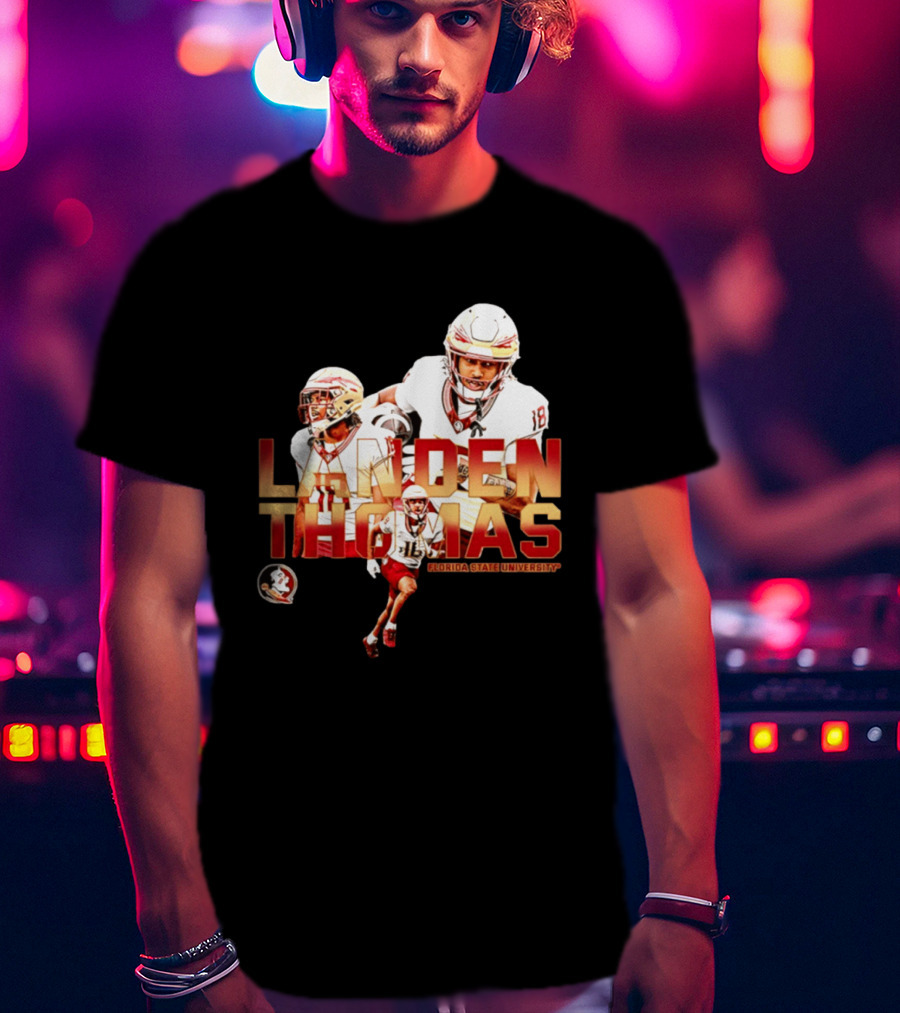 Landen Thomas Florida State University Football Player Collage T-Shirt