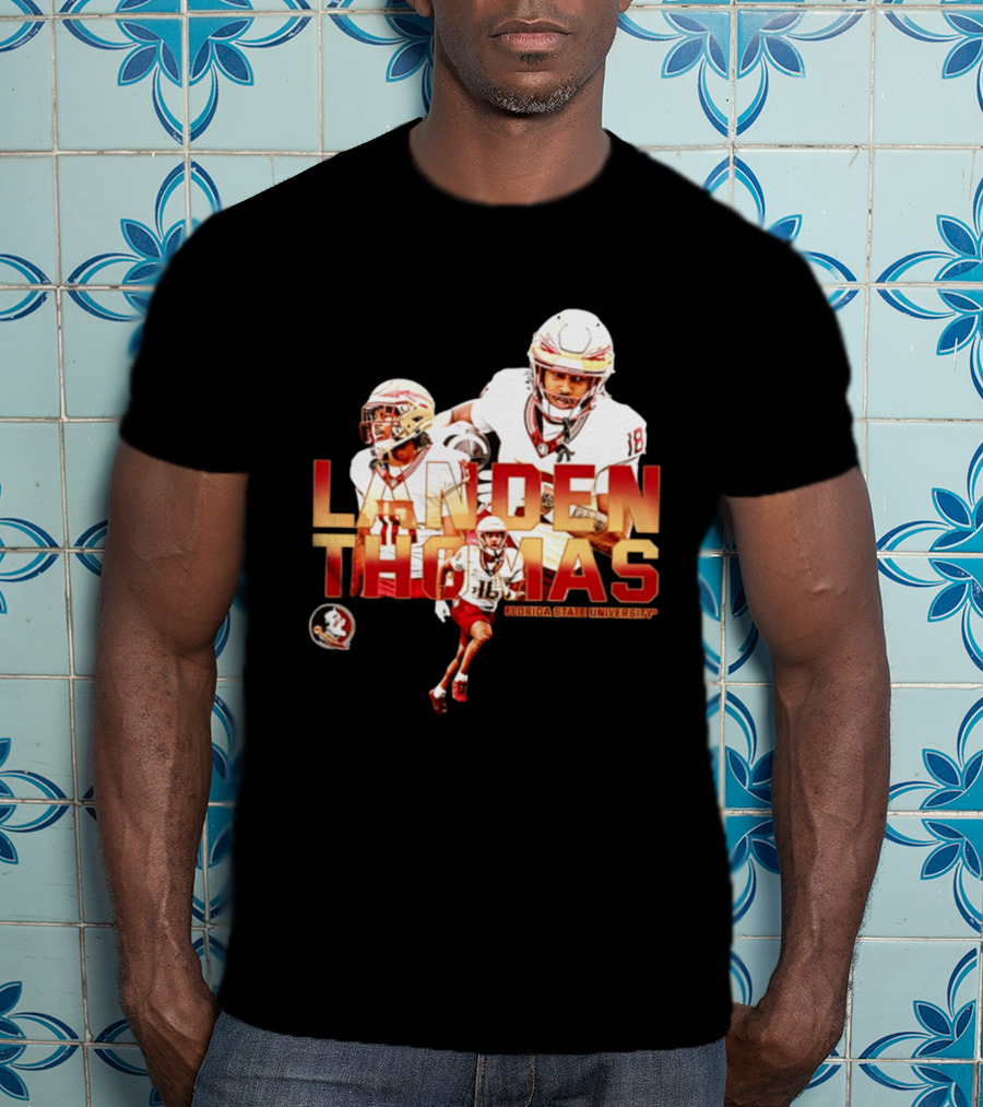 Landen Thomas Florida State University Football Player Collage T-Shirt