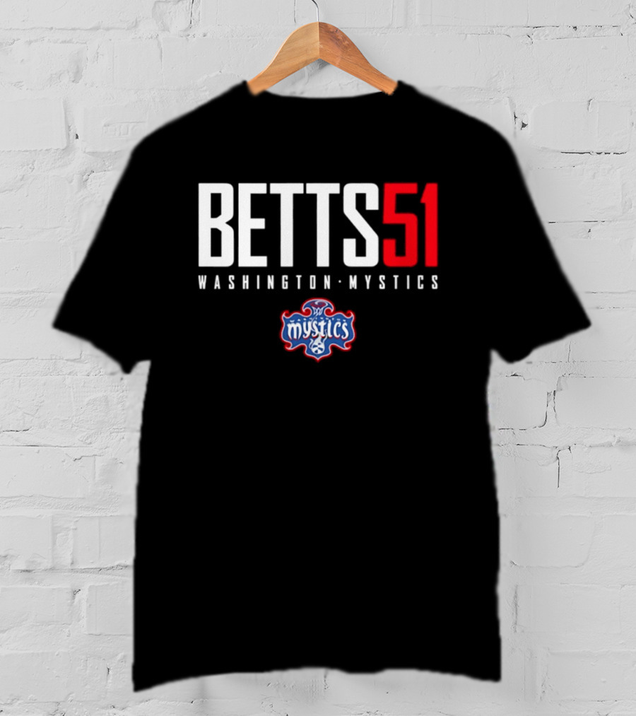 Betts 51 Washington Mystics WNBA Mystics Team Logo NBA Merchandise T-Shirt