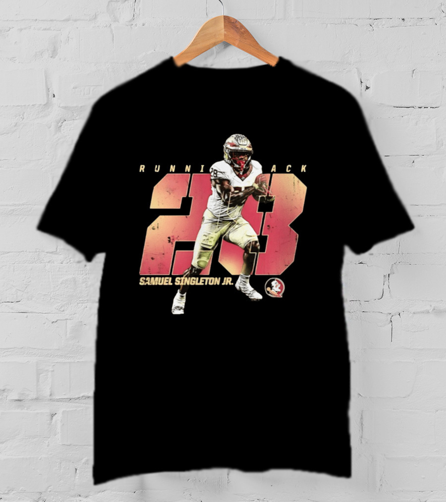 Samuel Singleton Jr Florida State Seminoles Running Back Number 28 NCAA T-Shirt