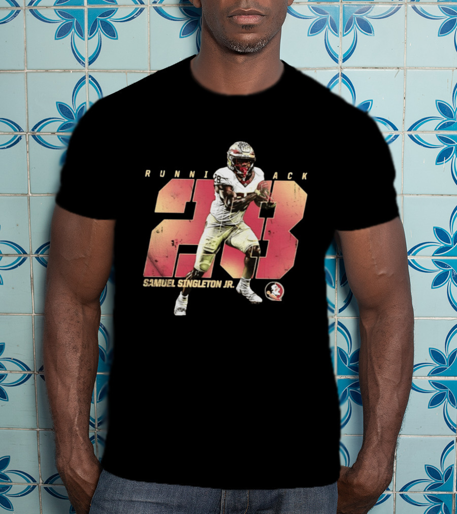 Samuel Singleton Jr Florida State Seminoles Running Back Number 28 NCAA T-Shirt