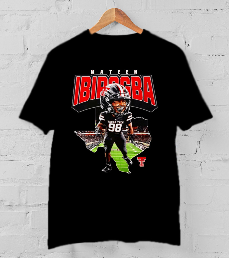 Mateen Ibirogba Texas Tech Red Raiders Football NCAA Caricature Stadium T-Shirt