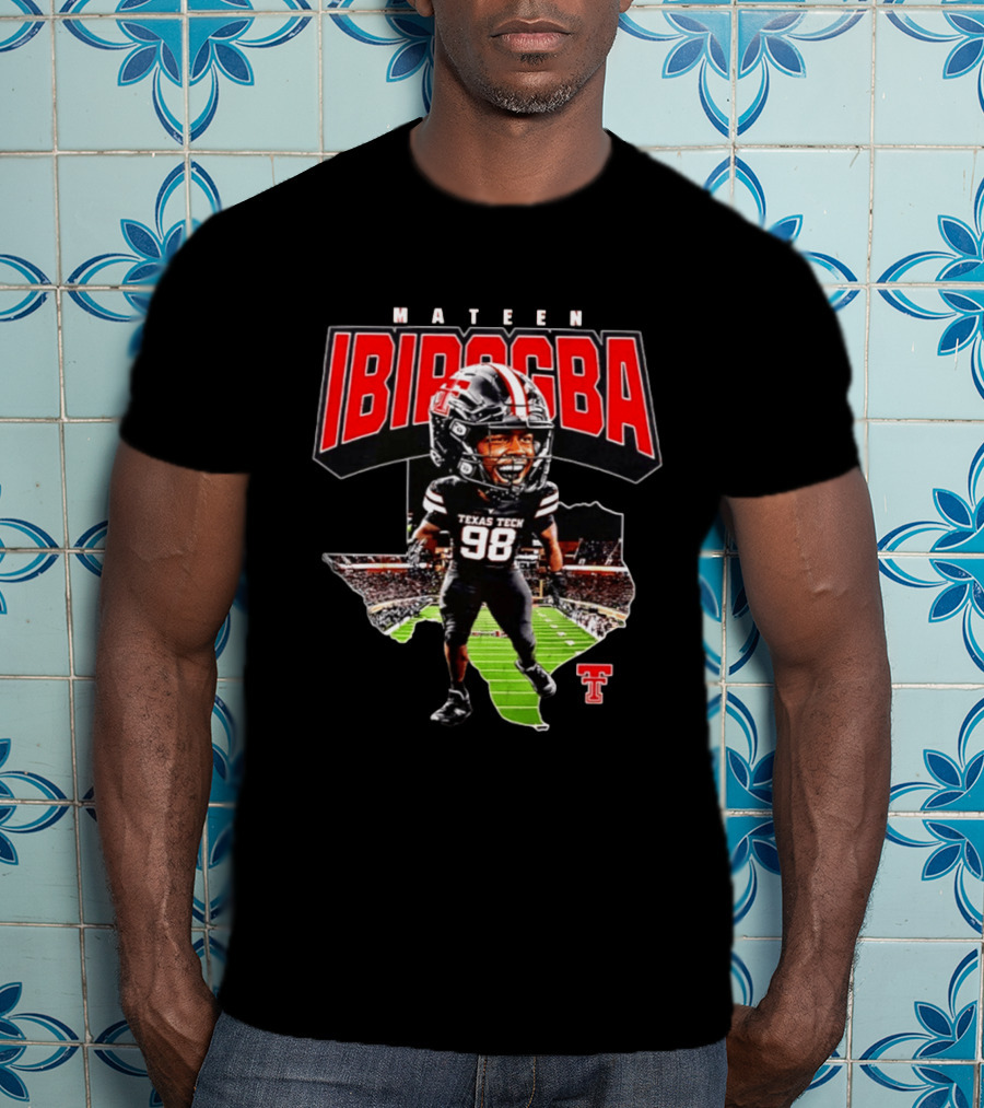 Mateen Ibirogba Texas Tech Red Raiders Football NCAA Caricature Stadium T-Shirt