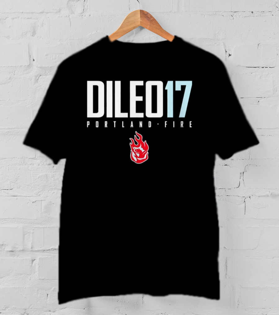 Dileo 17 Portland Fire WNBA Number Logo Red Flame T-Shirt