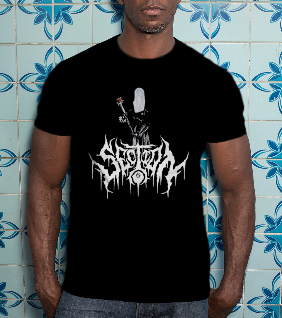 Section 8 Store Knight's Flail Dripping Text And Armor T-Shirt