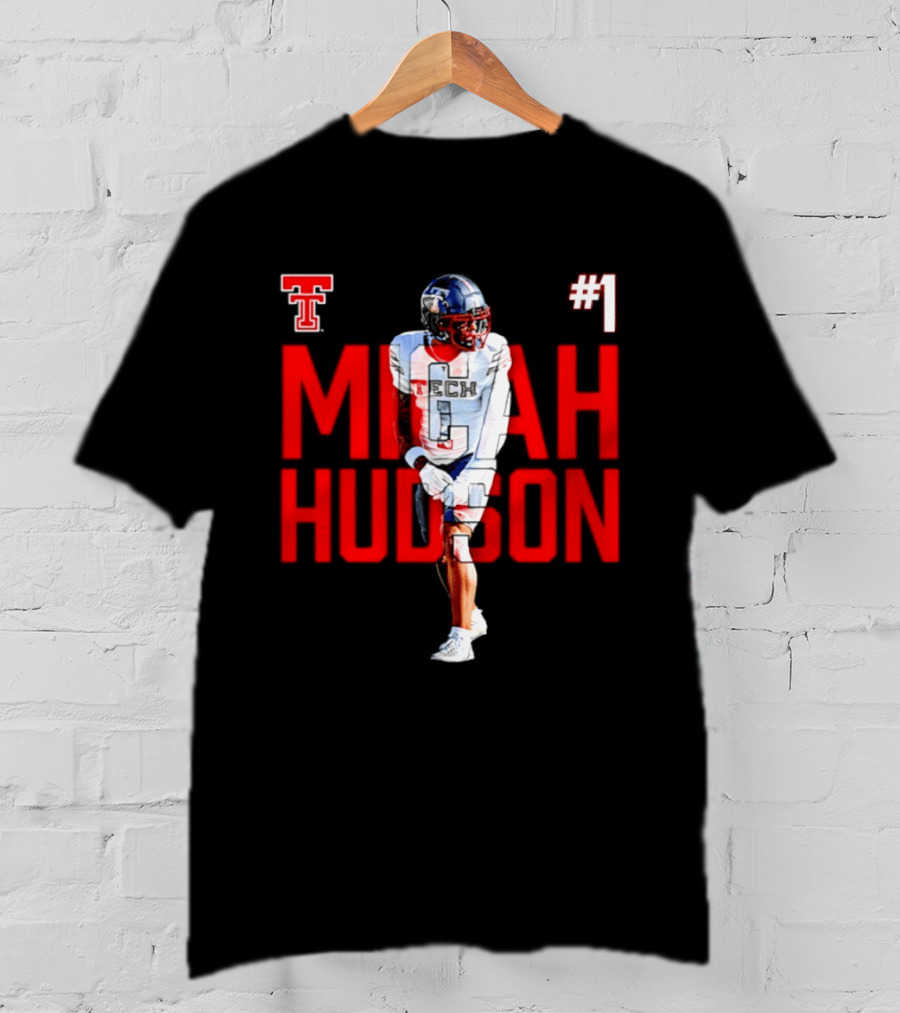Micah Hudson Texas Tech Red Raiders Football NCAA Player Number 1 T-Shirt