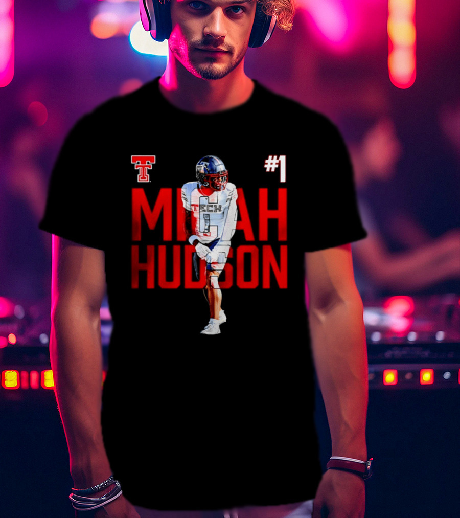 Micah Hudson Texas Tech Red Raiders Football NCAA Player Number 1 T-Shirt