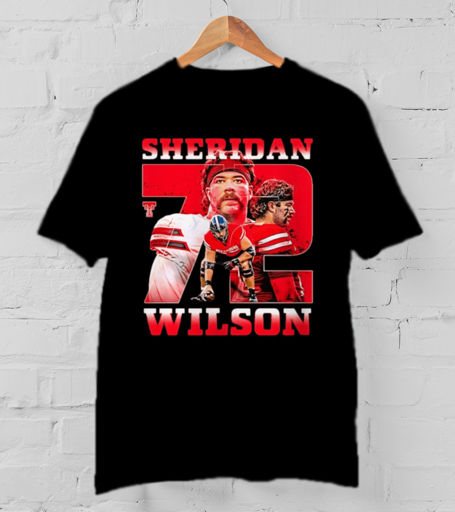 Sheridan Wilson 72 Texas Tech Red Raiders Football NCAA T-Shirt