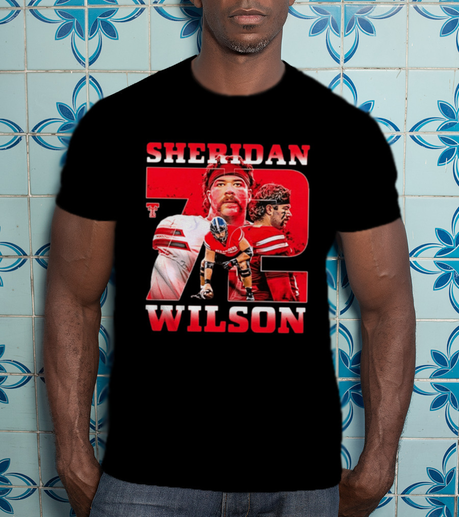 Sheridan Wilson 72 Texas Tech Red Raiders Football NCAA T-Shirt
