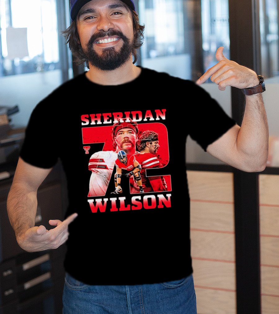 Sheridan Wilson 72 Texas Tech Red Raiders Football NCAA T-Shirt